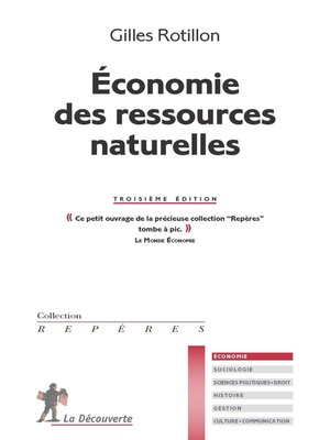 cover image of Économie des ressources naturelles